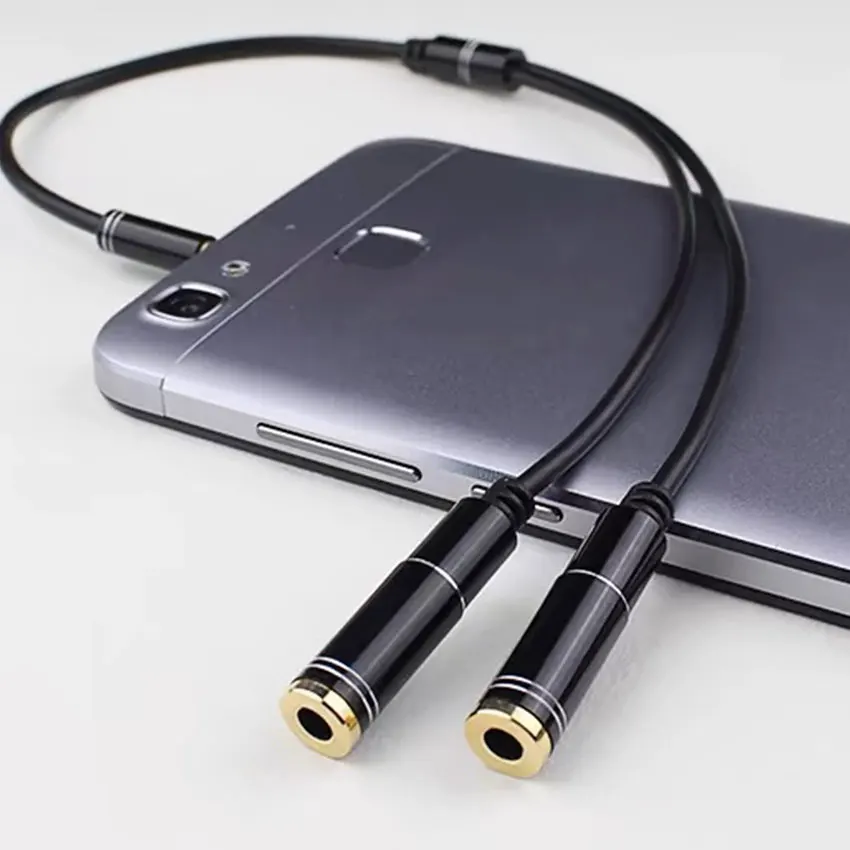 سماعة الرأس الفاصل 3.5 ملم الصوت + هيئة التصنيع العسكري سماعة رأس ستيريو الفاصل الصوت 3.5 ملم 4 القطب جاك Y كابل ل PS4 ، PC سماعة الألعاب ، Xbox One