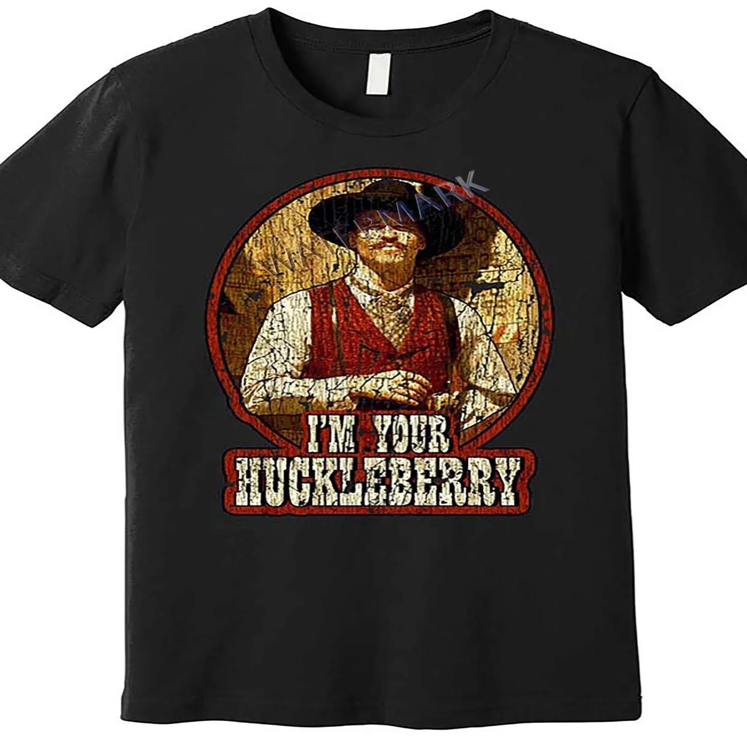 Men's I'm Your Huckleberry Pattern T-shirt-funny Holiday Inspiration Short Sleeve Black Pure Cotton Retro Western Style Casual Comfort Local Warehouse Delivery Soft Cotton Comfort Enjoy Discount Retro Graphic Shirt, Holiday Tshirt