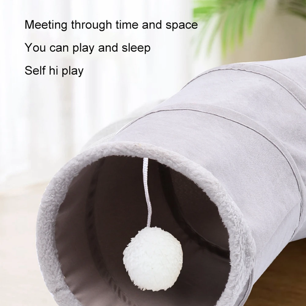 Pet Cat Tunnel Tube Funny Toys for Indoor Cats Collapsible S Shape Cat Tunnel  Interactive Rabbit Play Games Pet Kitty Tunnel