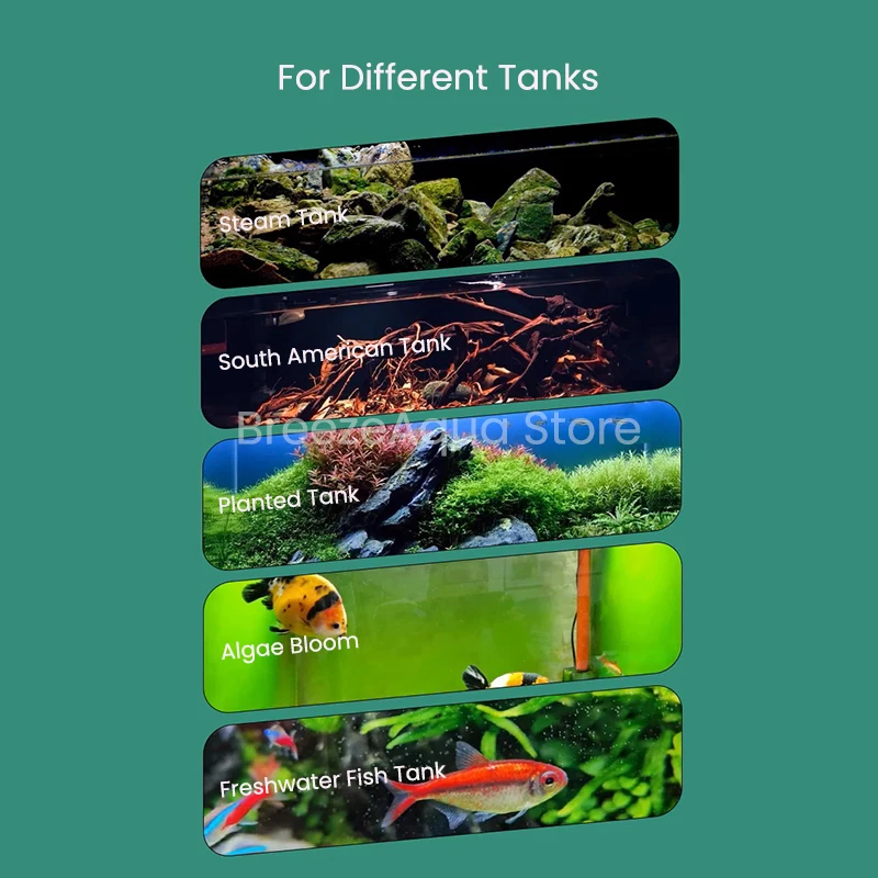 A7P 100W Full Spectrum WiFi App Programable Freshwater Fish Tank Colour Enhancing Algae Bloom Planted Growth Aquarium LED Light