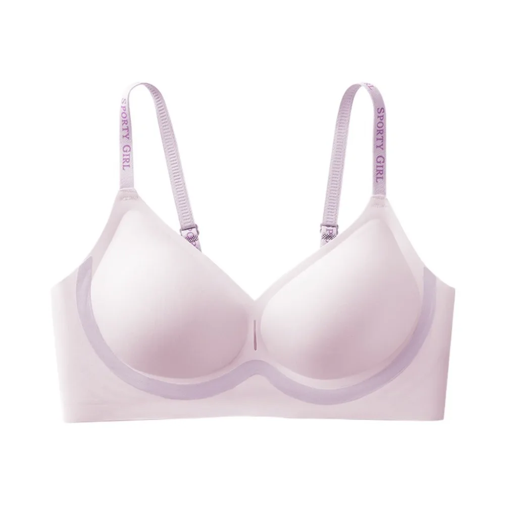 Sweet Letter Wireless Deep V Bra Close-fitting Shockproof Seamless Bras for Women Anti-sagging Lingerie Push Up Underwear Sport