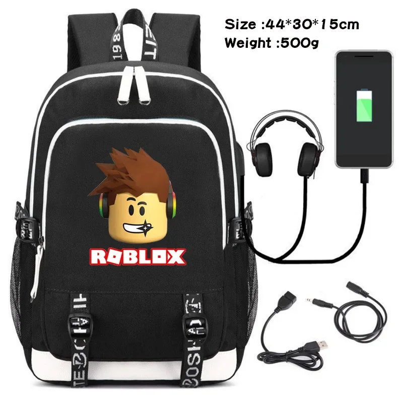 Roblox  Virtual World Backpack Student Candy Color School Bag Outdoor Travel Bag Men and Women Couple Bag Girls Kids Boys