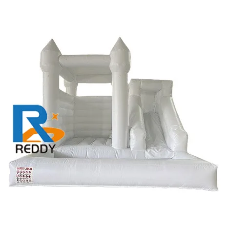 Small Soft Color Bouncing White Castle Infant Playhouse Inflatable Jumper Great for Playgrounds and Celebrations