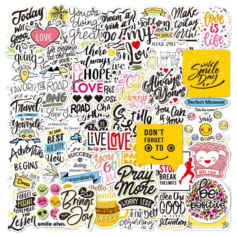 100PCS Inspirational Stickers Set for Adults Motivational Water Bottle Decals Positive Mental Health Quotes for Teens & Teachers