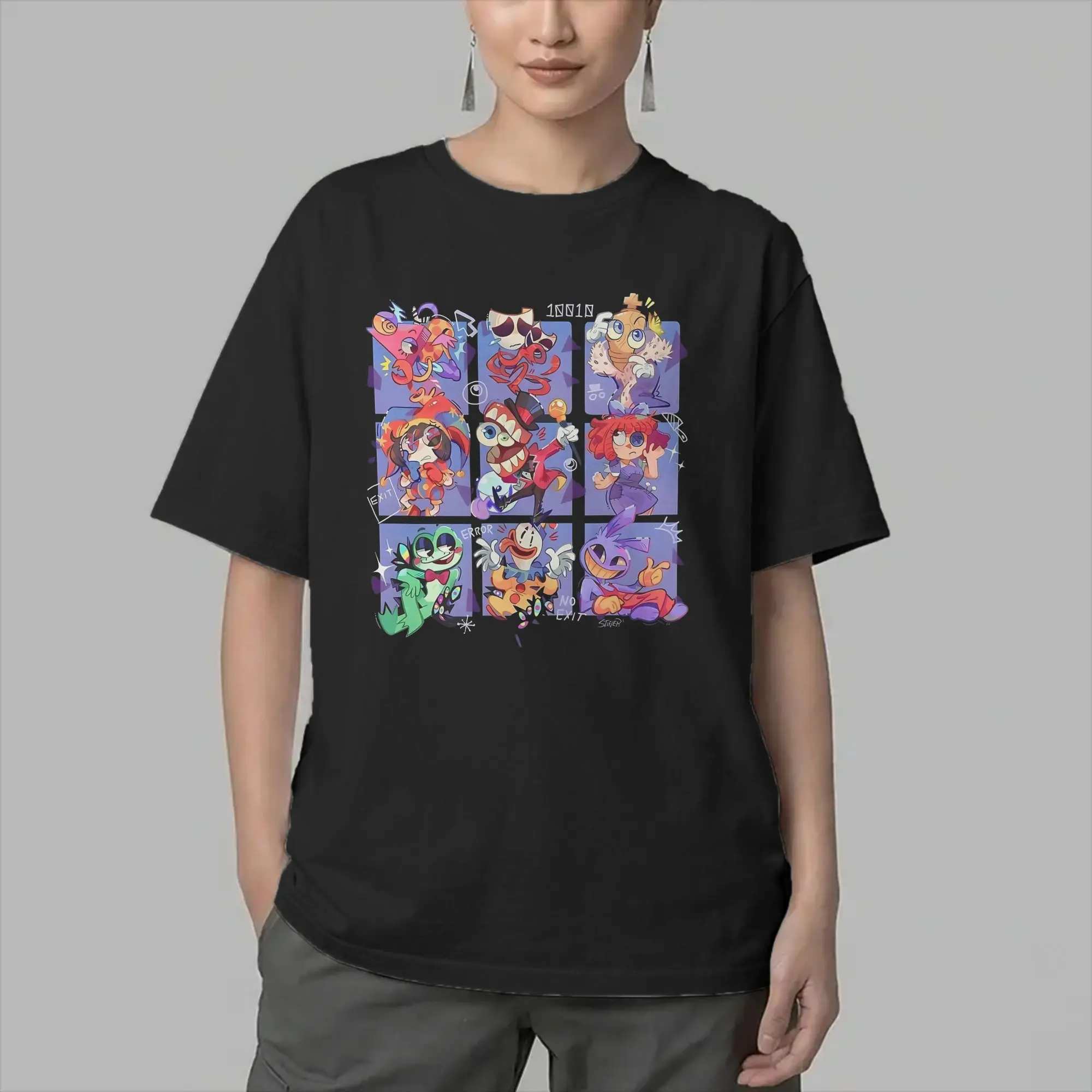 Cartoon Digitals Circus Men's T Shirts  Casual Tees Short Sleeve Round Neck T-Shirts Cotton Plus Size Tops