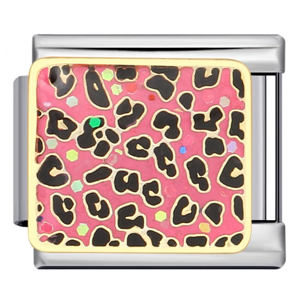 Y2k Creative สีแดงสีม่วงเสือดาวตาริมฝีปาก Moon อิตาเลี่ยน Charm Links Fit 9 มม.สร้อยข้อมือสแตนเลสผู้หญิงเครื่องประดับ DIY ของขวัญ