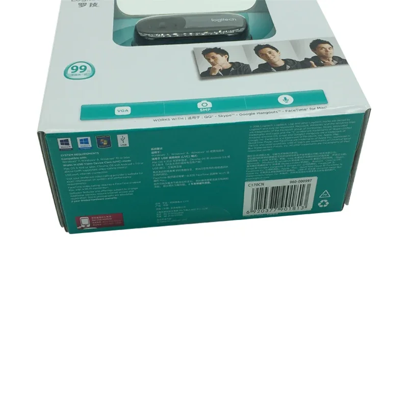 Logitech c170 Webcam USB HD, plug and play, para PC, cocok untuk laptop dan tablet