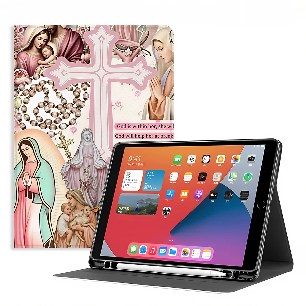 Devotional Decor Print Case for Apple iPad Air 11 13 M4 M3 M2 A16 2026 10th 7/8/9th Pro11 13 with Pencil Slot Air 4/5/6th