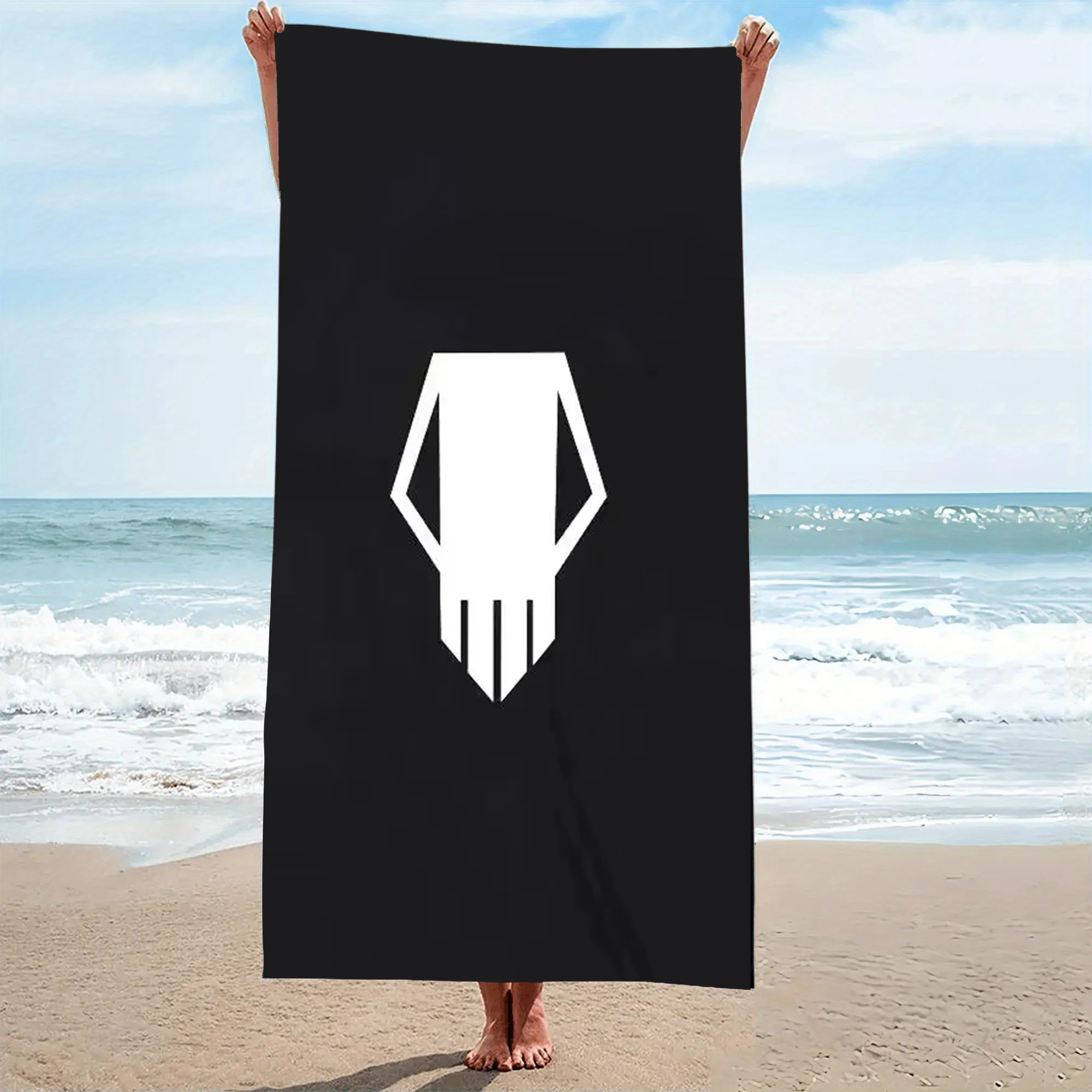 My Hero Academia Bakugo Skull Logo Beach Towel Microfiber Quick Dry Sand Free Anime Gym Sports Towel For Swimming Pool Outdoor