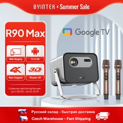 BYINTEK R90 Rock Full HD 1080P Projektor DLP 2200 ANSI Lumens Android TV 11.0 3D 4K Obsługiwany projektor inteligentnego kina domowego