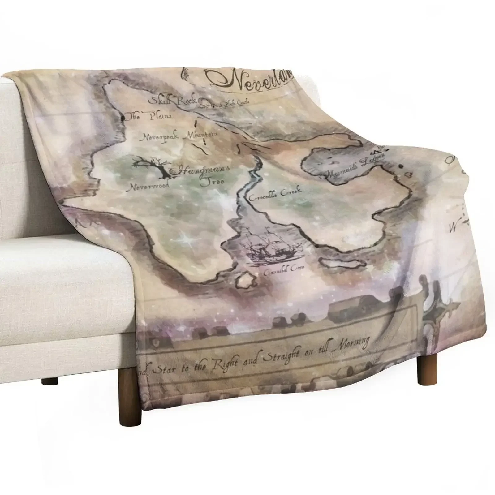 Classic Neverland Map Blanket King Size Throw Blanket Warm Sleeping Bag Blankets