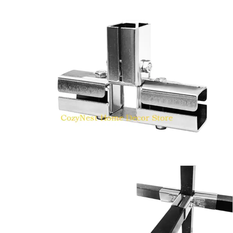 

92MF Square Pipe Fixed Joint Storage Rack Connector 3 Way Elbow Pipe Fitting for Fence and Industrial Shelf Construction