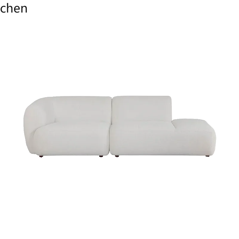 retro fabric sofa small apartment living room apartment modern simple lamb wool three people straight row