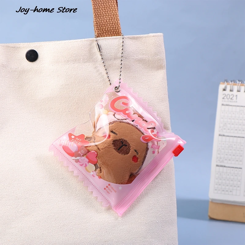 Cartoon Transparent PVC Dustproof Storage Bags Doll Display Bag With Keyring Mini Mystery Box Dolls Organizer Pouches