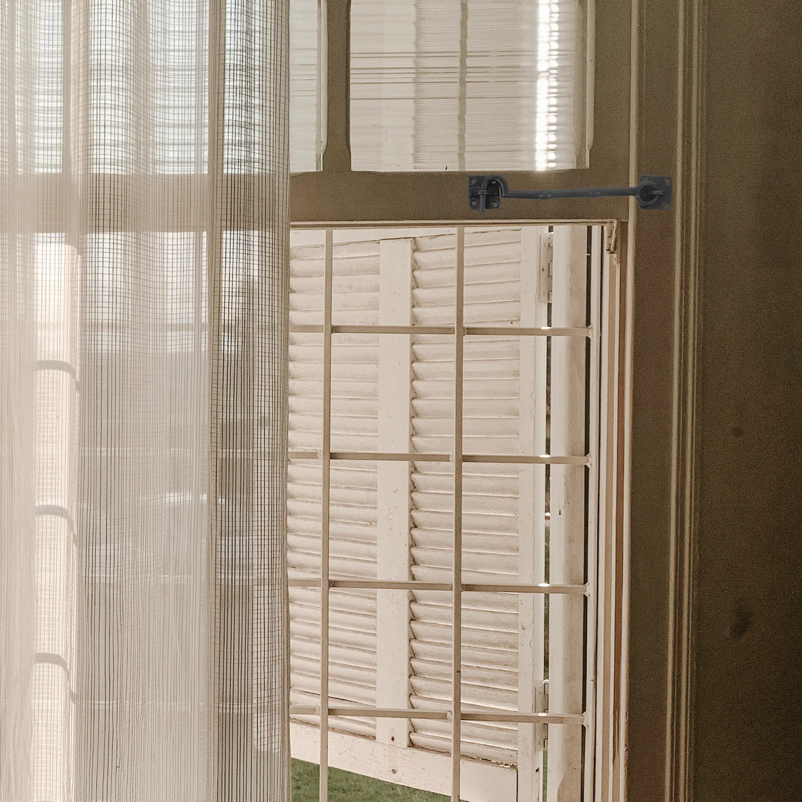 1개 방풍 창문 걸쇠 순동 중국식 레트로 도어락 매끄러운 표면 내구성 슬라이딩 창문 지지대 실용적인 걸쇠