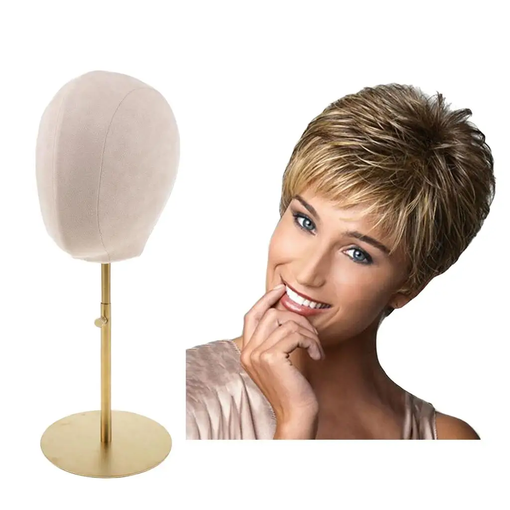 Freestanding Manikin Head with Wig, Men Women Sunglasses Hat Cap Display Stand Tool for Salon