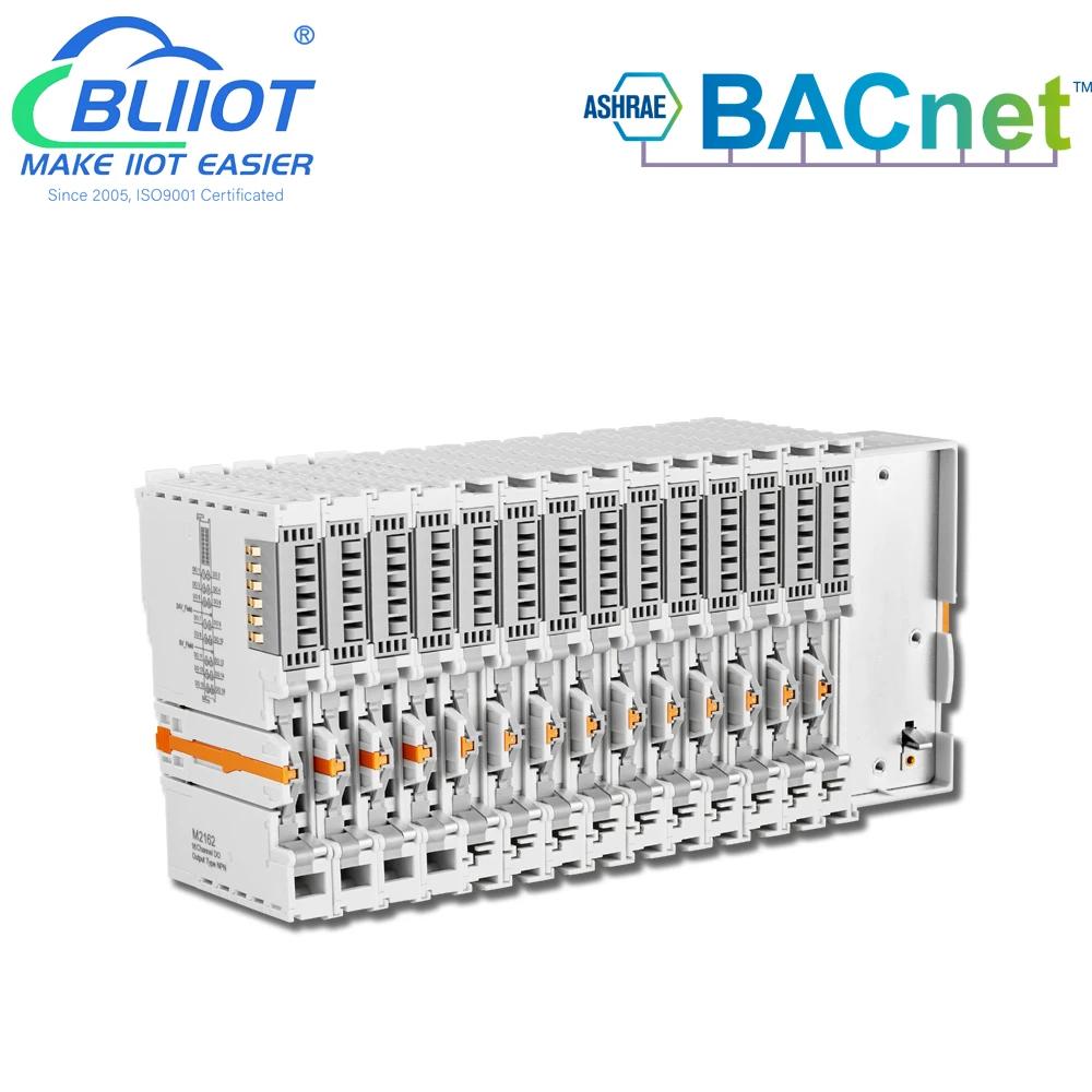 BMS BAS HVAC BACnet/IP Ethernet Distributed I//O Module Support DIN/DO/AIN/AO/RTD/TC Logic Control DDC Controller