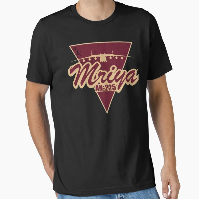 An-225 Mriya  Air transport The Great Antonov 100% cotton printed T Shirt for men large size Adult tops S-6XL