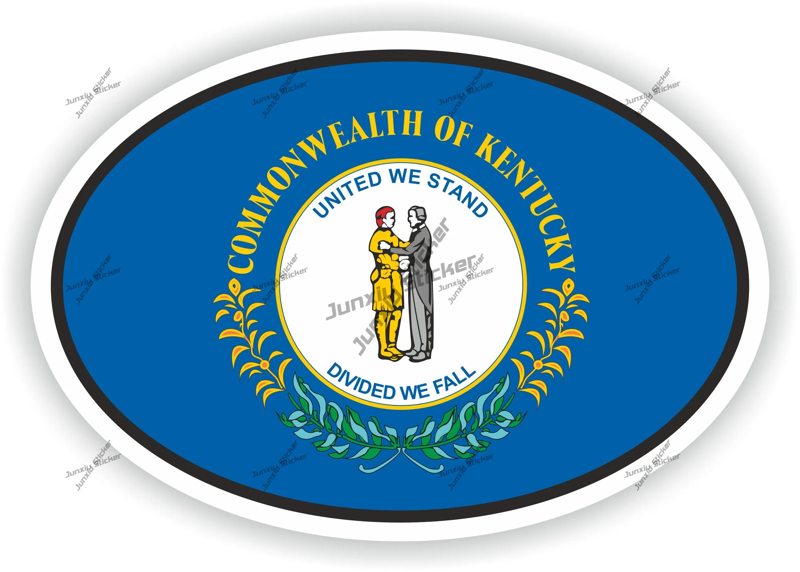 

Kentucky Flag Oval Sticker Cover Scratches Decoration Novelty Jdm Refit Creative Stickers Camper Sticker Accessories Suv Van Rv