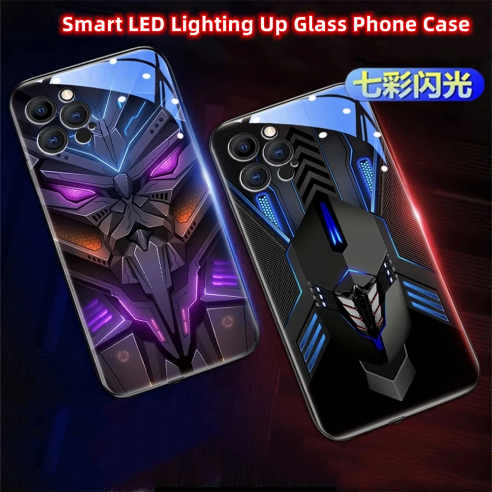 Azure Warship Pattern Sprachgesteuerte LED-Leuchtende Handyhülle für Samsung S26 S25 S24 S23 S22 S21 S20 Plus Ultra – Detail 28
