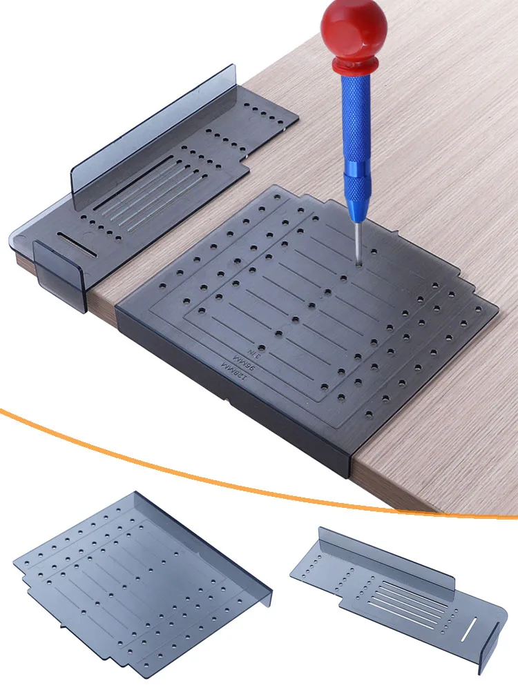 Drawer Handle Template, Center Punching Drill Mounting Template Wood Punch Cabinet Handle Template for Handle Knob