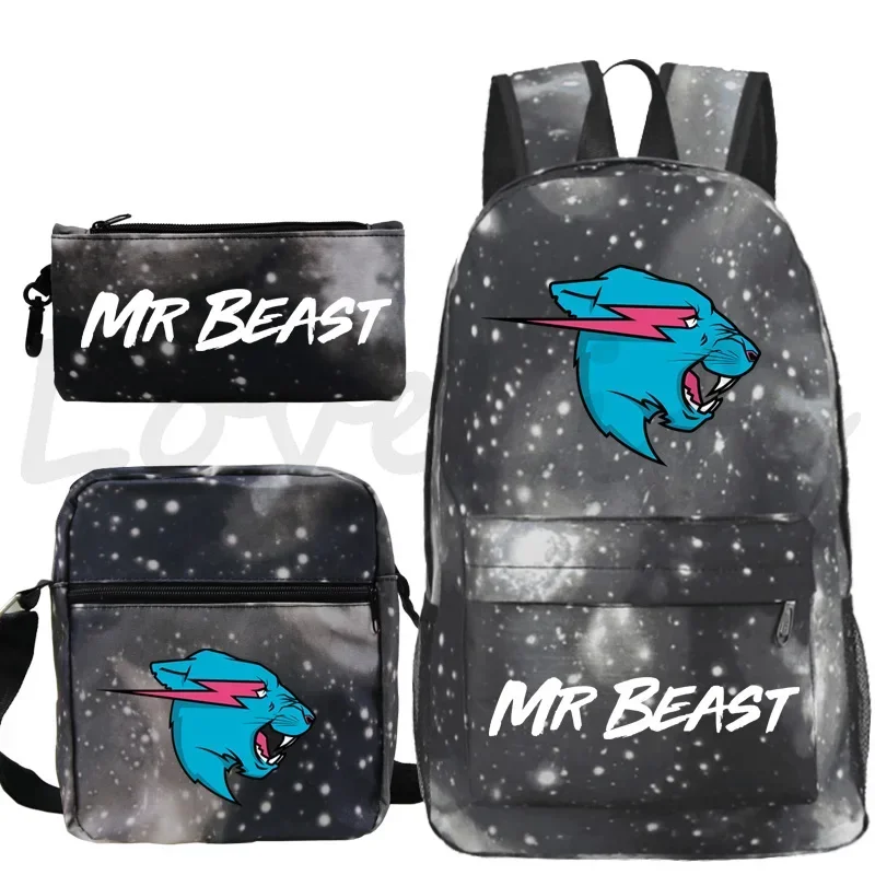 Mr Beast Backpack Boys Girls Teens Back to School Bags Kids Mr Beast Rucksack shoulder Bagpack Travel Knapsack Mochila 3 Pcs/set