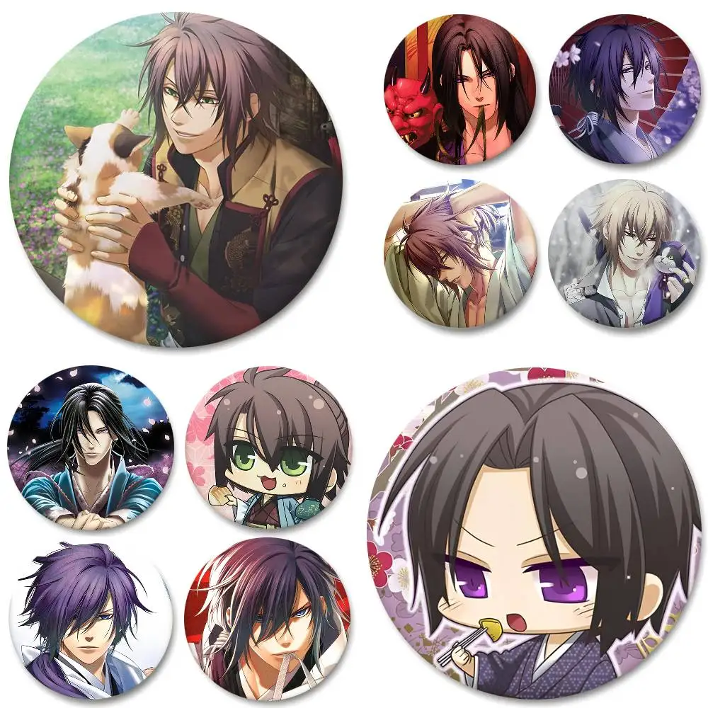 Game Anime H-Hakuoki Rundes Abzeichen Kreative Brosche Kleidung Rucksack Accessoires Anstecknadel