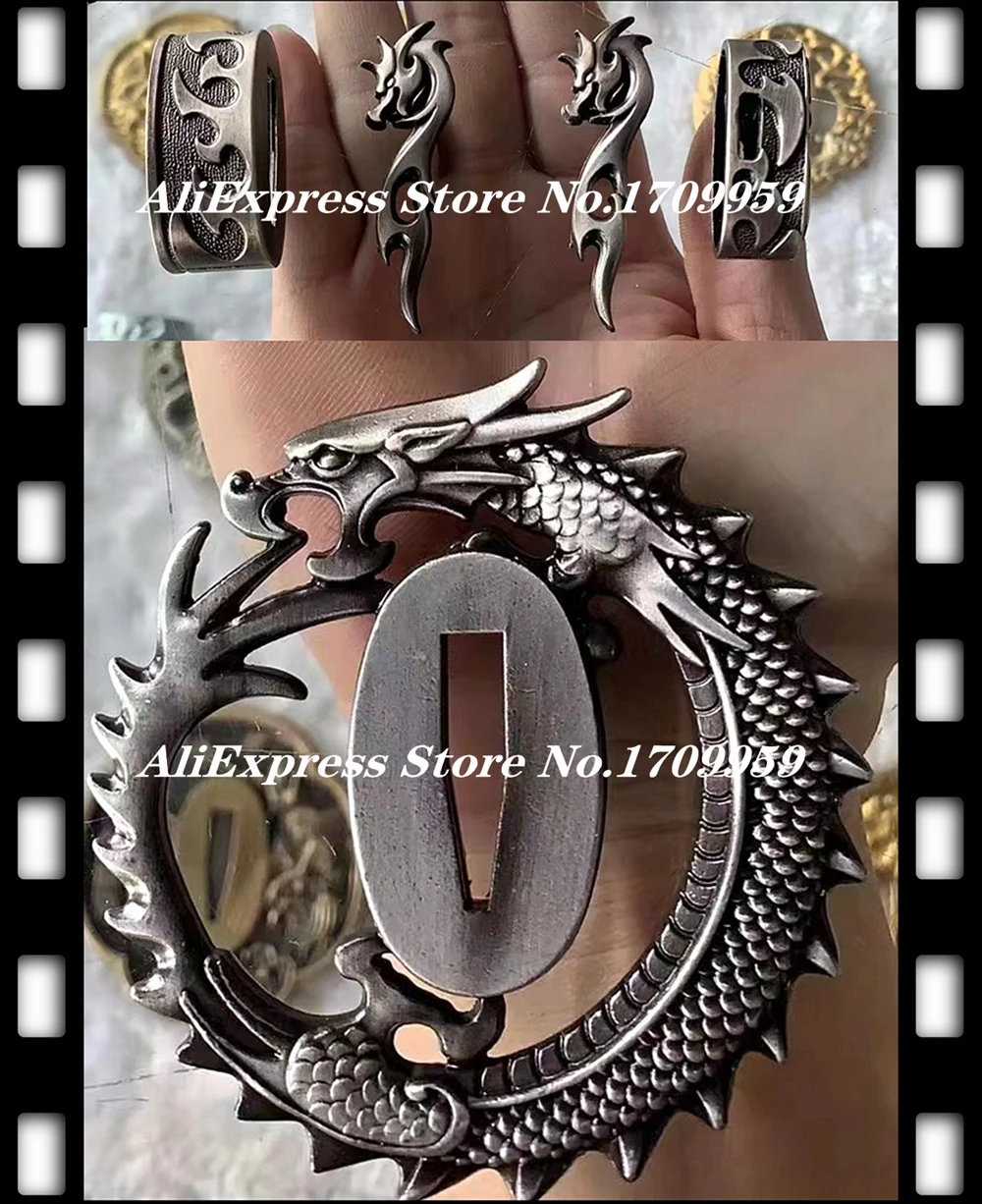 A Set Dragon Sword Guard Fittings For Japan Samurai Katana/Wakizashi/Tanto Tsuba+Menuki+Fuchi+Kashira+Tsuka/Handle+Habaki+Seppa