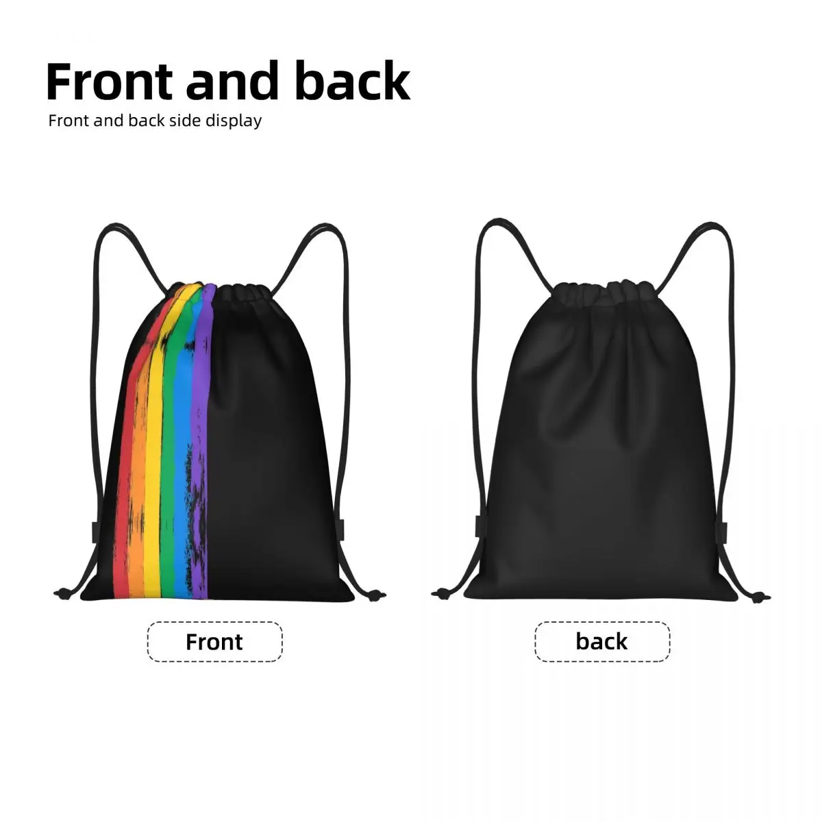 Custom Flag LGBT Drawstring Bag for Training Yoga Backpacks Men Women Gay Pride Lesbian Sports Gym Sackpack