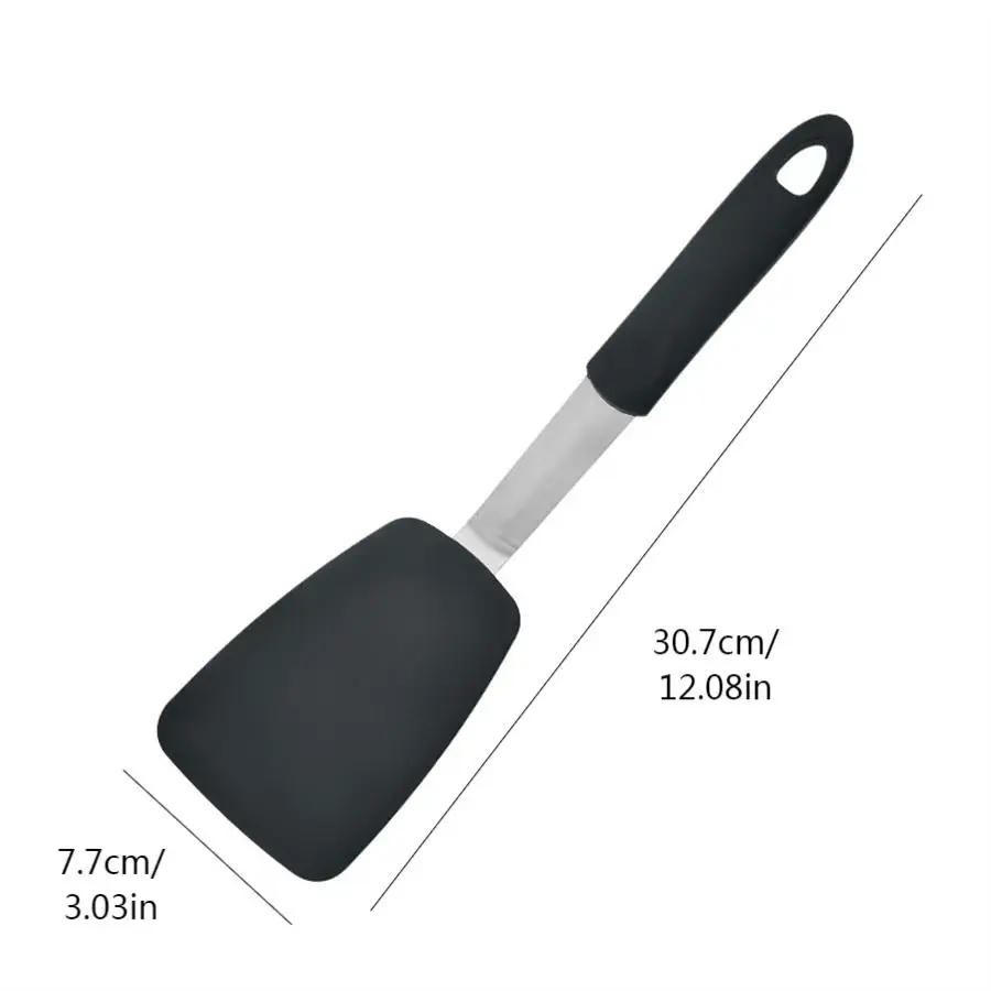 Stainless steel cooking high-temperature resistant silicone flexible spatula for frying fish and pancake