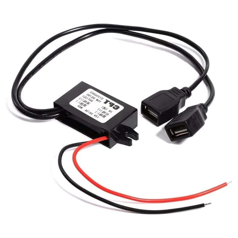 T21C Auto Protection DC-DC 12V To 5V 3A 15W Car Power Step Down Buck Converter Power Supply Micro USB Mini USB Adapter