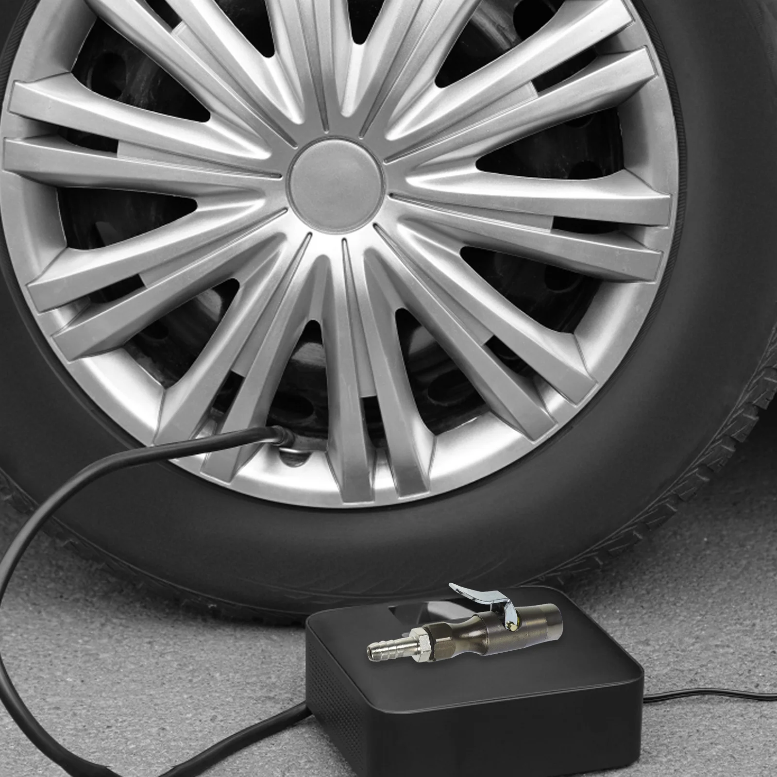 

Copper Self locking Tire Chuck 12.5mm Thread Black for Car Truck Motorcycle Air Compressor Quick Connect Inflate