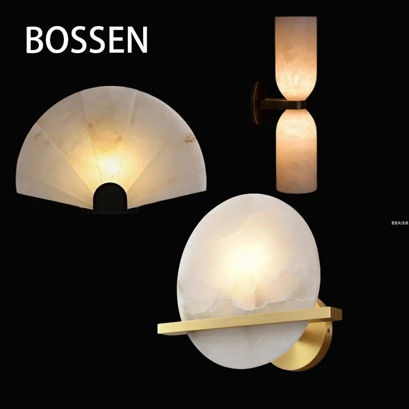 BOSSEN الحديثة الرخام الثريا 3-ألوان ضوء السقف قابل للتعديل سلسلة النحاس قلادة مصباح لفيلا فندق المطبخ جزيرة