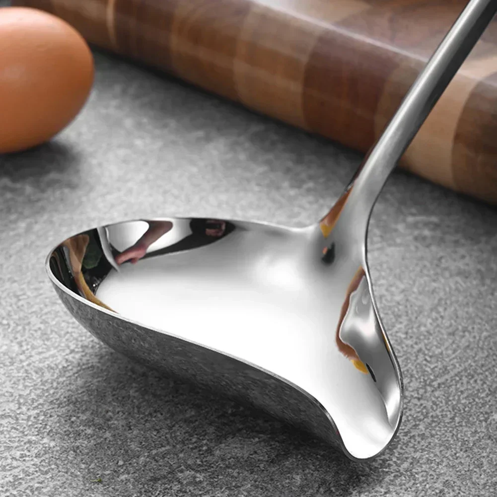 

Stainless Steel Serving Utensil Gravy Ladle With Pour Spout High Temperature Resistant Ergonomic Handle Color Silver