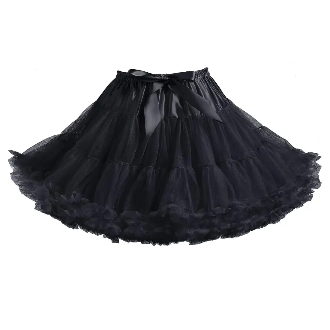 

Women's Short Petticoat Puffy Tutu Skirt Soft Tulle Princess Pettiskirts Elastic Waist Underskirt