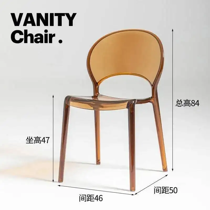 مريح المنزل في الهواء الطلق غرفة الطعام كراسي الطابق المعيشة الطعام كراسي الألعاب الحد الأدنى Sillas الأثاث شرفة البلاستيك واضح QQ