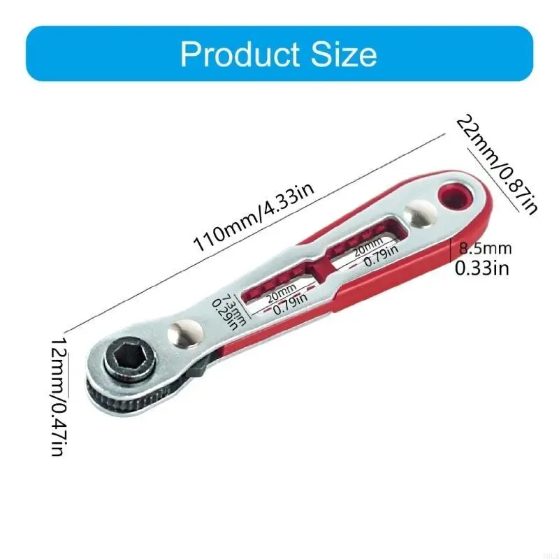 A9LA Portable Bidirectional Mini 90 Derajat Magnetik Ratchet Kunci Kunci Hexagonal Hexagonal Obeng untuk ruang yang ketat dan