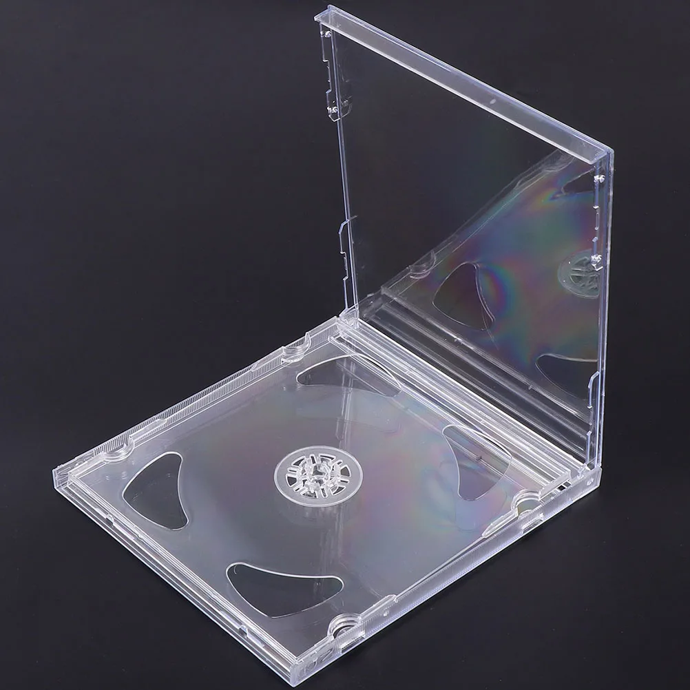 

9 Pcs Clear Jewel Cases Transparent Acrylic DVD Holders Double CD Boxes Storage Bins Empty Protective Travel Portable CD Racks