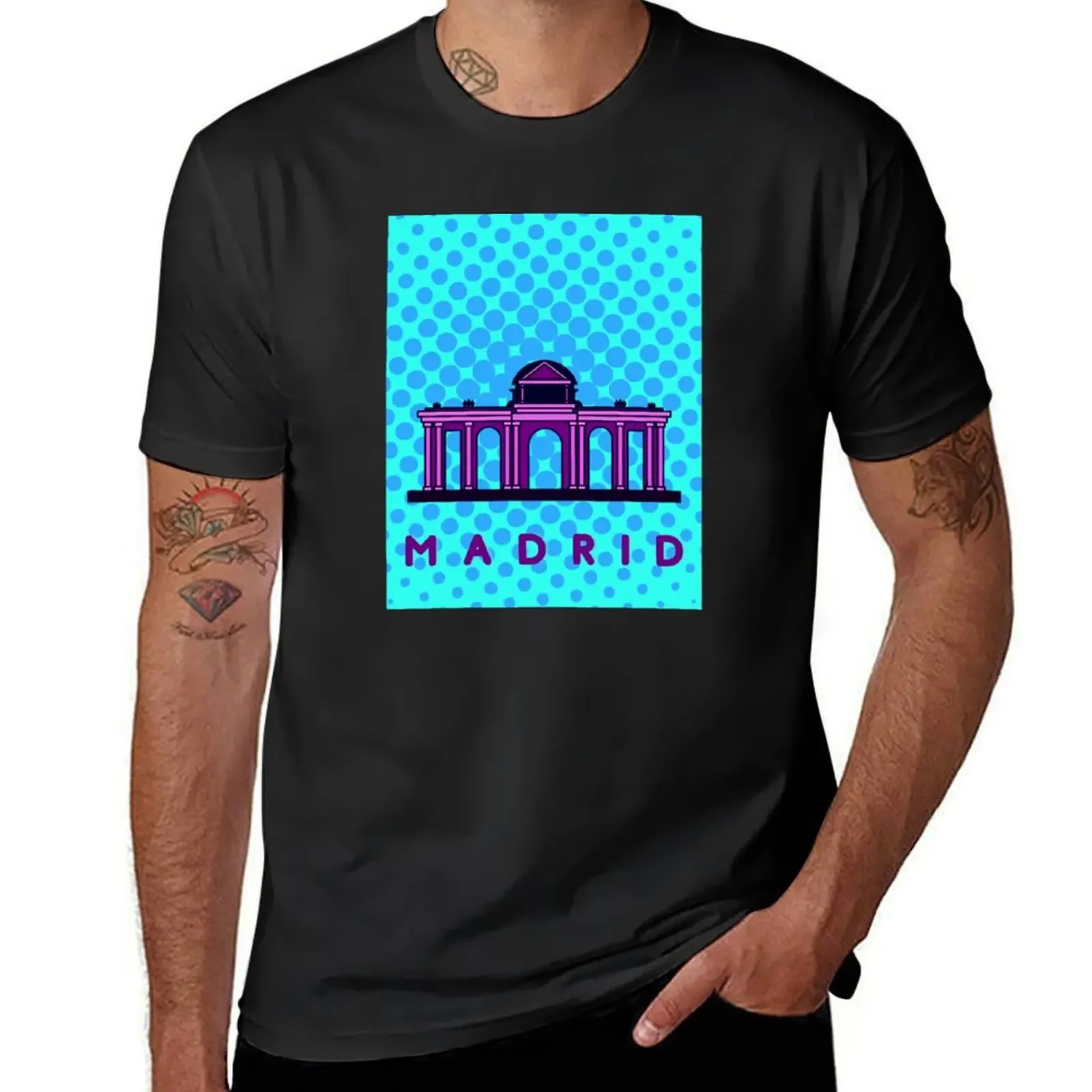 

Madrid Travel Pop Art - Vintage Poster Design - Retro Urban Architecture Original Art T-Shirt