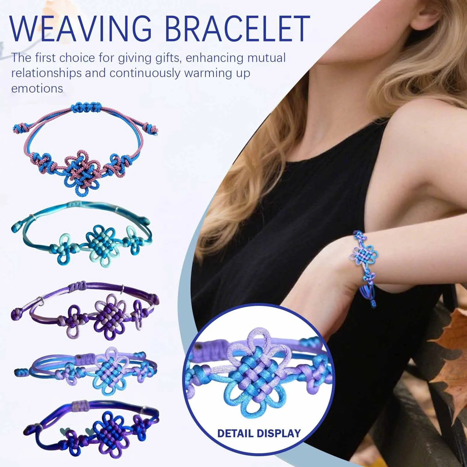 Braided Cosplay Bracelet Chinese Knot Anime Gift Handmade Geek Jewelry Convention Accessory Fashion Cosplay Accesorios