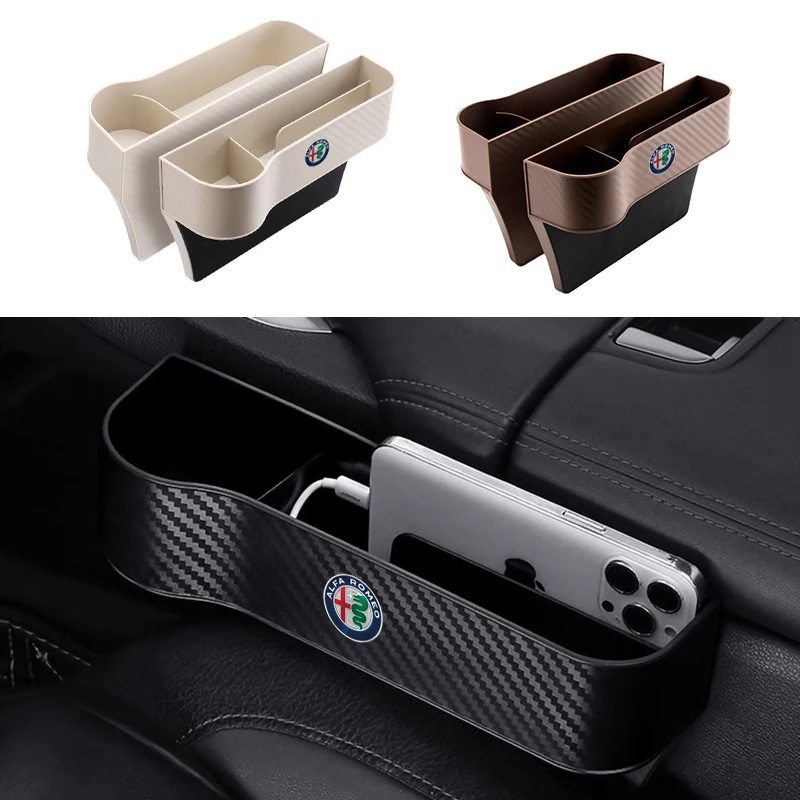 Car Seat Gap Slit Pocket Catcher Organizer For Alfa Romeo Mito Brera 147 Giulietta 159 156 Stelvio Sportiva Giulia Accessories