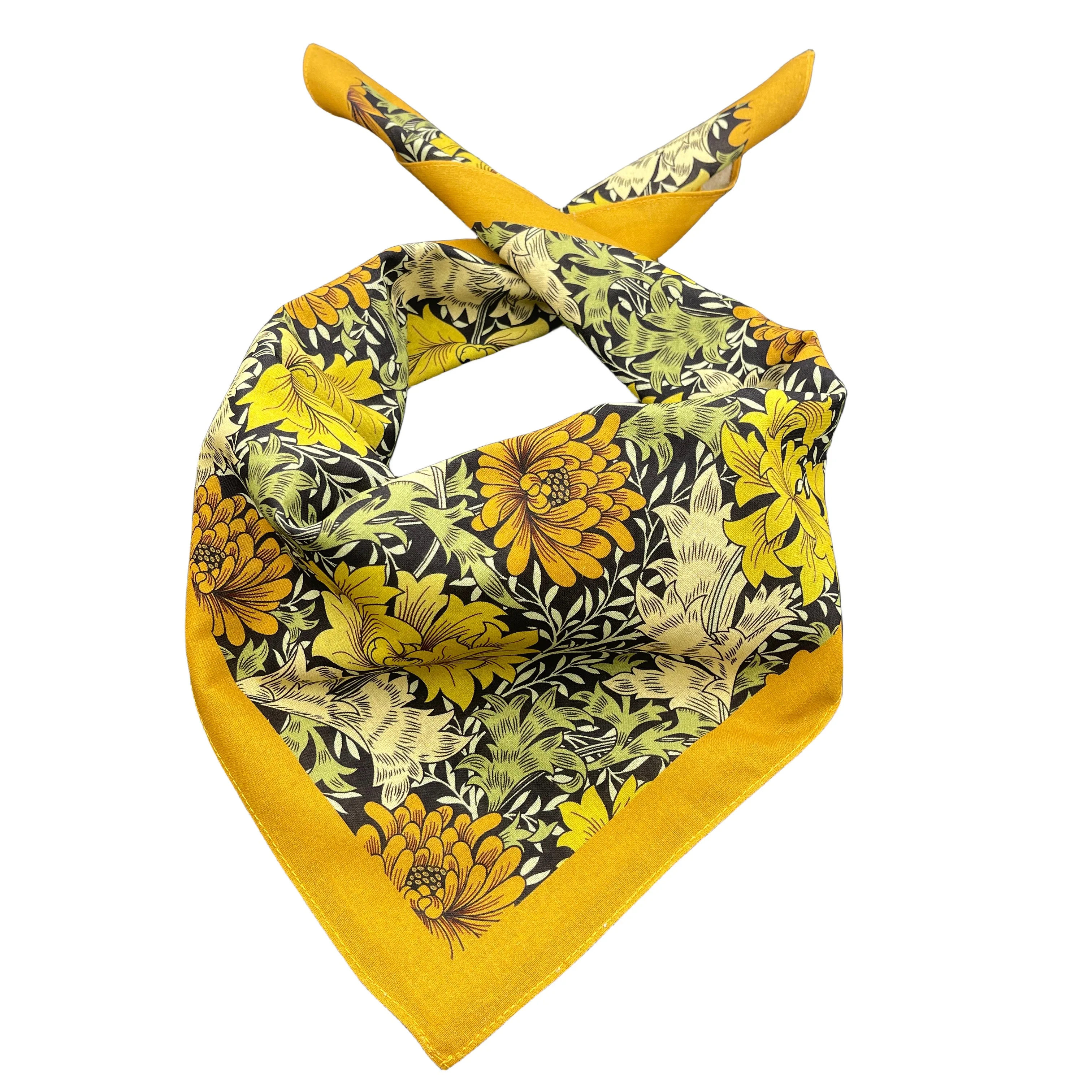 55CM Cotton National Style Flowers Hip Hop Printed Bandana Men Women Outdoor Headbands Band Wrist Wraps Scarves Hair Accessory