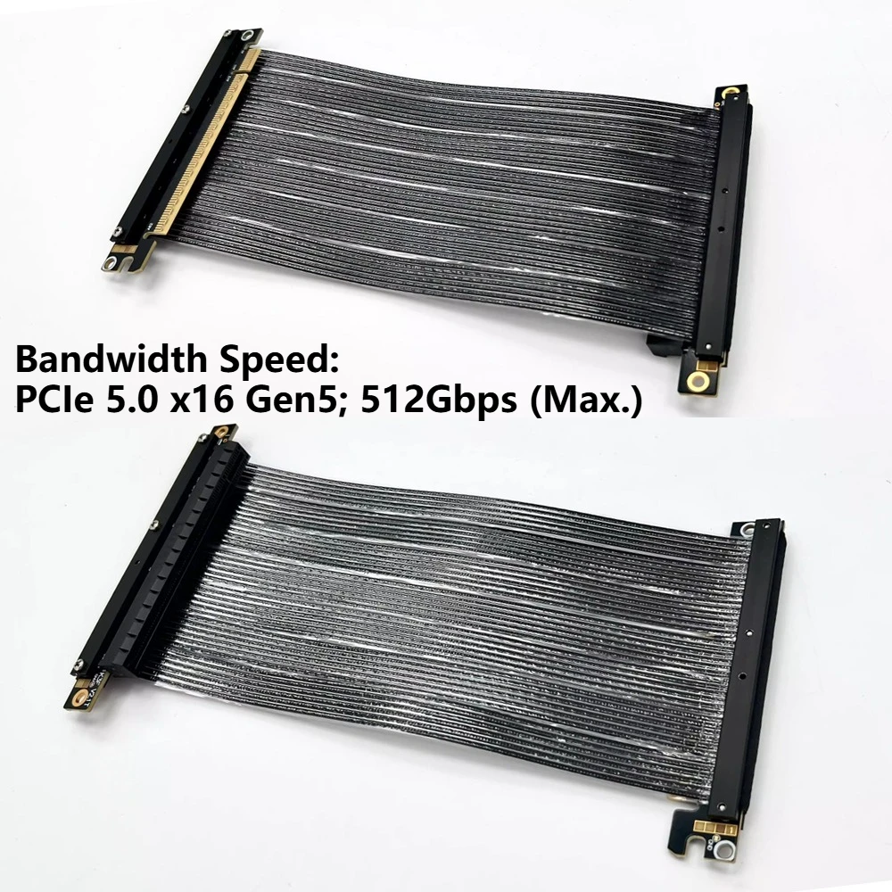 PCIE 5,0 x 16 Grafikkarte GPU Riser Kabel 90 Grad High Speed GEN5 512G Adapter für ITX Mini PC Chassis NVIDIA RT AMD RX90X50