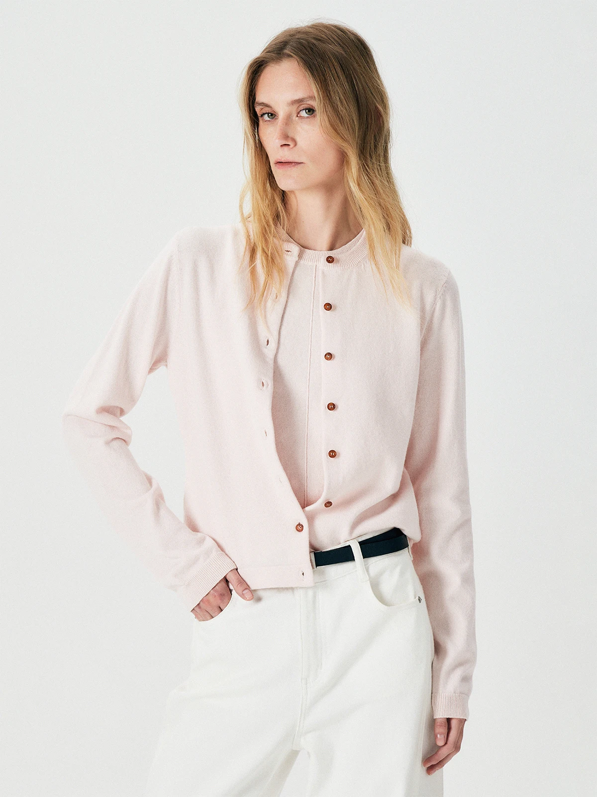 

Thoransaura Romantic Early Spring Series Wool Blend Knitted Open Cardigan Jaet Two Piece Set Simple Sle Women's Knitted S...