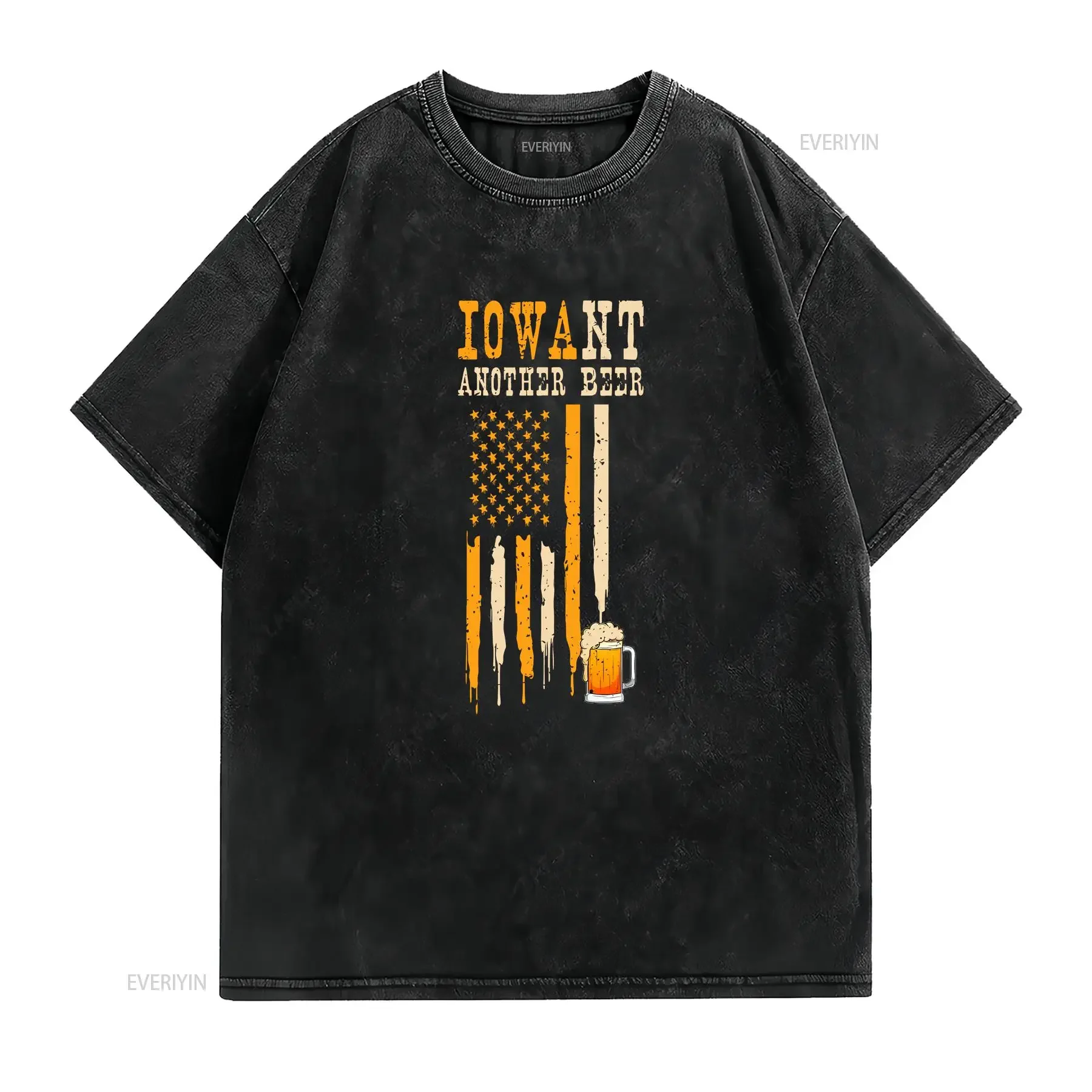 I want another Beer Funny Iowa State Map Drinking T Shirt  vintage Washed Breathable Comfortable designer clothes Casual