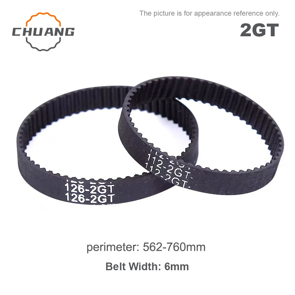 

2GT Timing Belt Rubber Closed Loop Length 562~760mm Width 6mm 2GT Belt