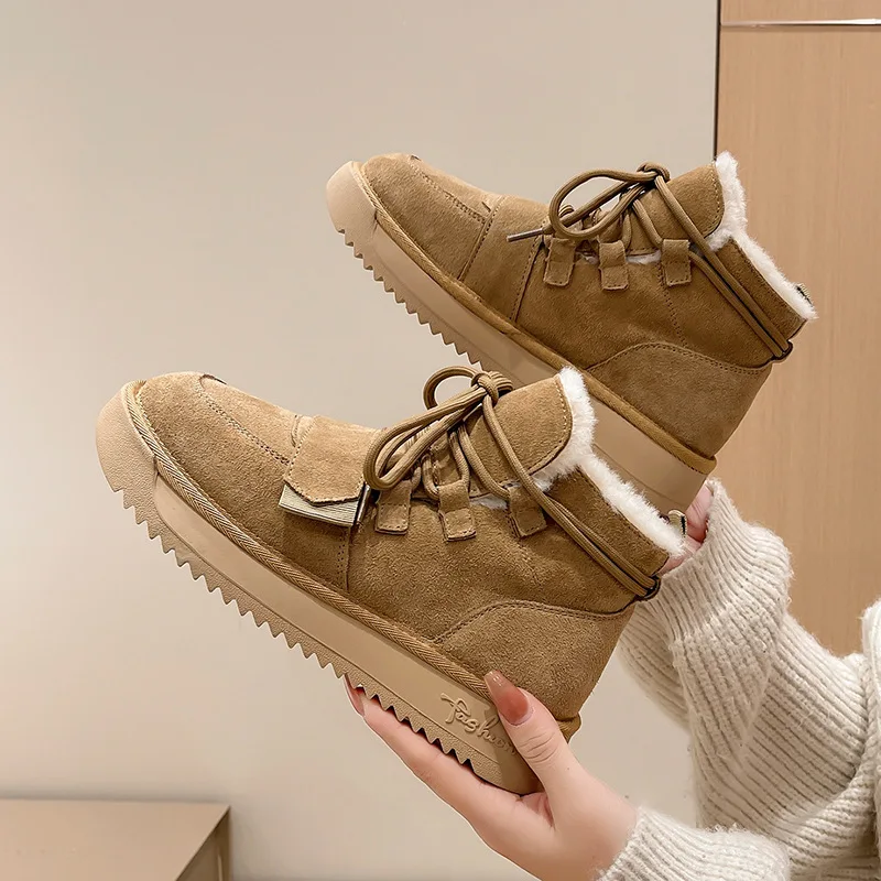 

Snow Boots for Women Velvet-filled and Thickened Warm Womens Cotton Shoes High-top Women's Cotton Boots Casual Shoes Botas Mujer