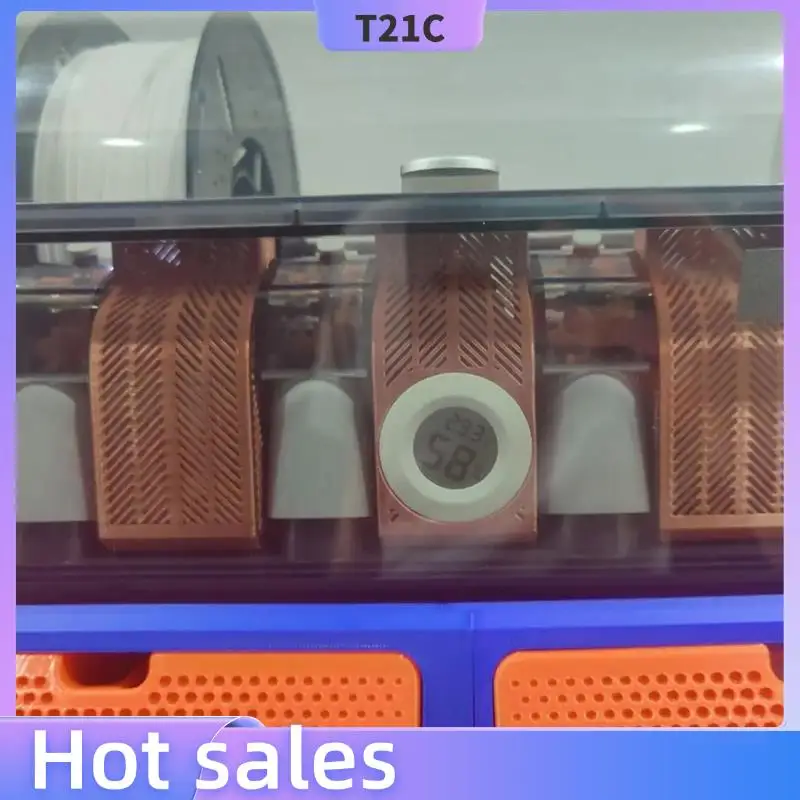 T21C Thermometer Hygrometer Mini Round LCD Digital Tester Sensor Detector For Bambu Lab X1 P1 AMS Filament Drying Box