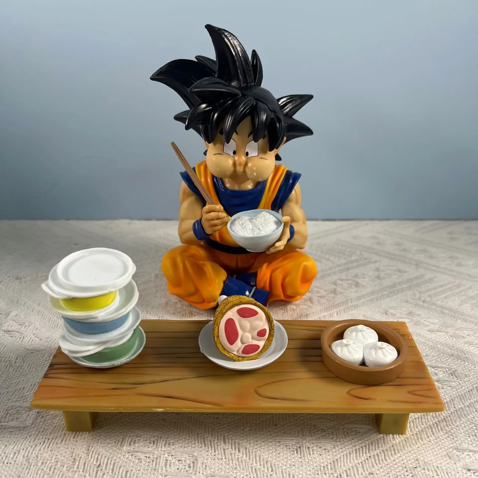 Anime Dragon Ball Z GK a bowl of good rice dining gobbler Vegeta Goku Eating Pvc Action Figures Collection Model Toys Gifts