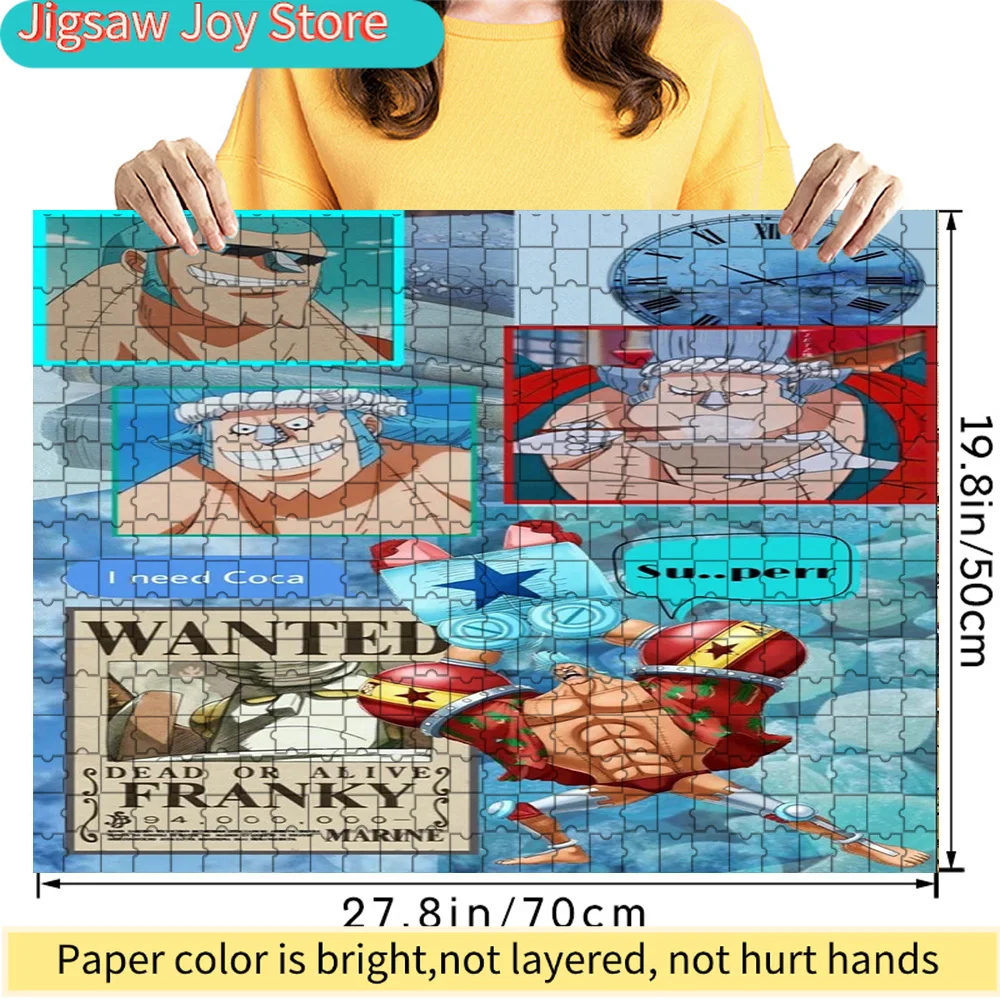 

Коллаж-пазл из бумаги с изображением Фрэнки из One Piece (плакат с розыскным постером), аниме-персонаж Киборг-столяр, коллекционный антистресс-пазл